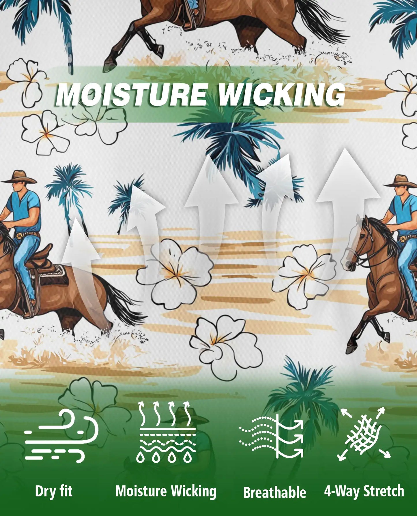 Cowboy Horse Polo Shirt – Western Tropical Beach Style | Azhobbyshop