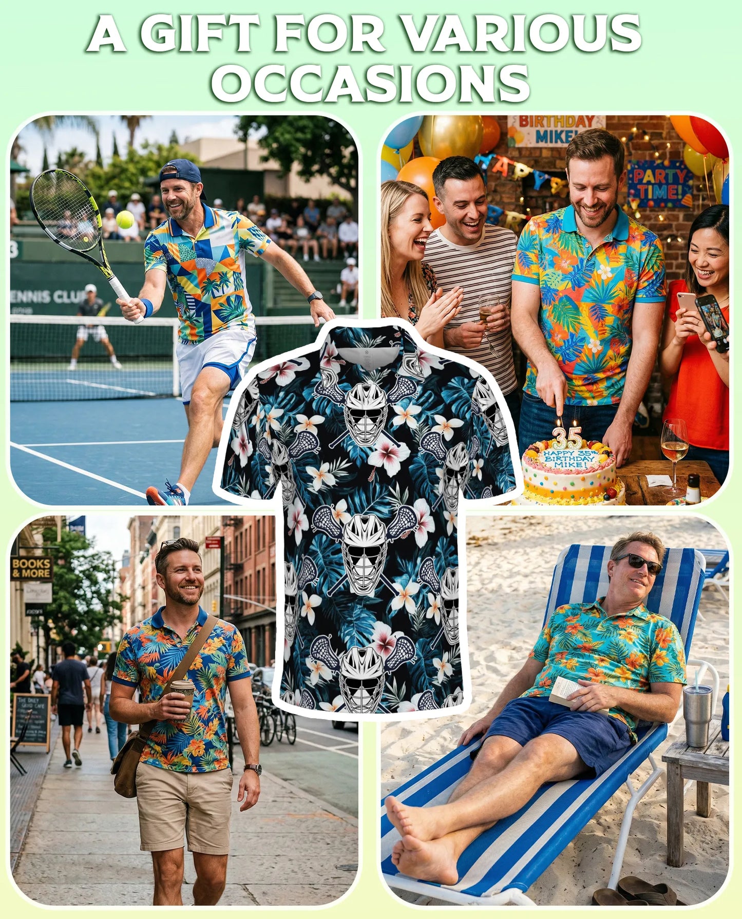 Lacrosse Tropical 3D Polo Shirt for Men – Floral Sports Summer Style | Azhobbyshop