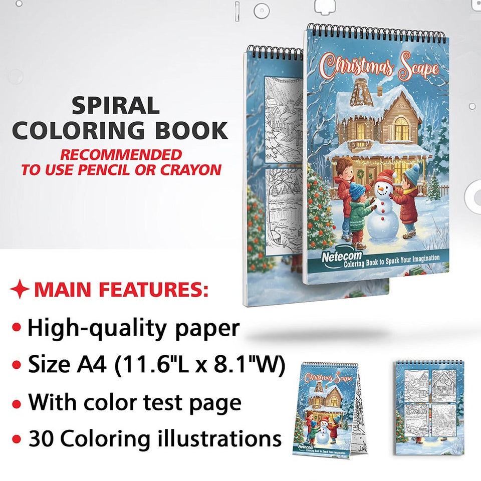 Netecom Christmas Scape Coloring Sheets for Adults