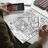 Netecom Christmas Scape Spiral Bound Coloring Book for Adults