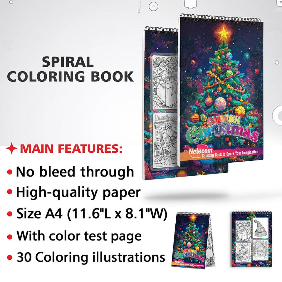 Netecom Colorful Christmas Coloring Sheets for Adult