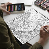 Netecom Farm Animals Spiral Bound Coloring Book for Adulst