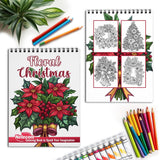 Netecom Floral Christmas Spiral Coloring Book for Adults