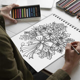 Netecom Floral Christmas Spiral Bound Coloring Book for Adults