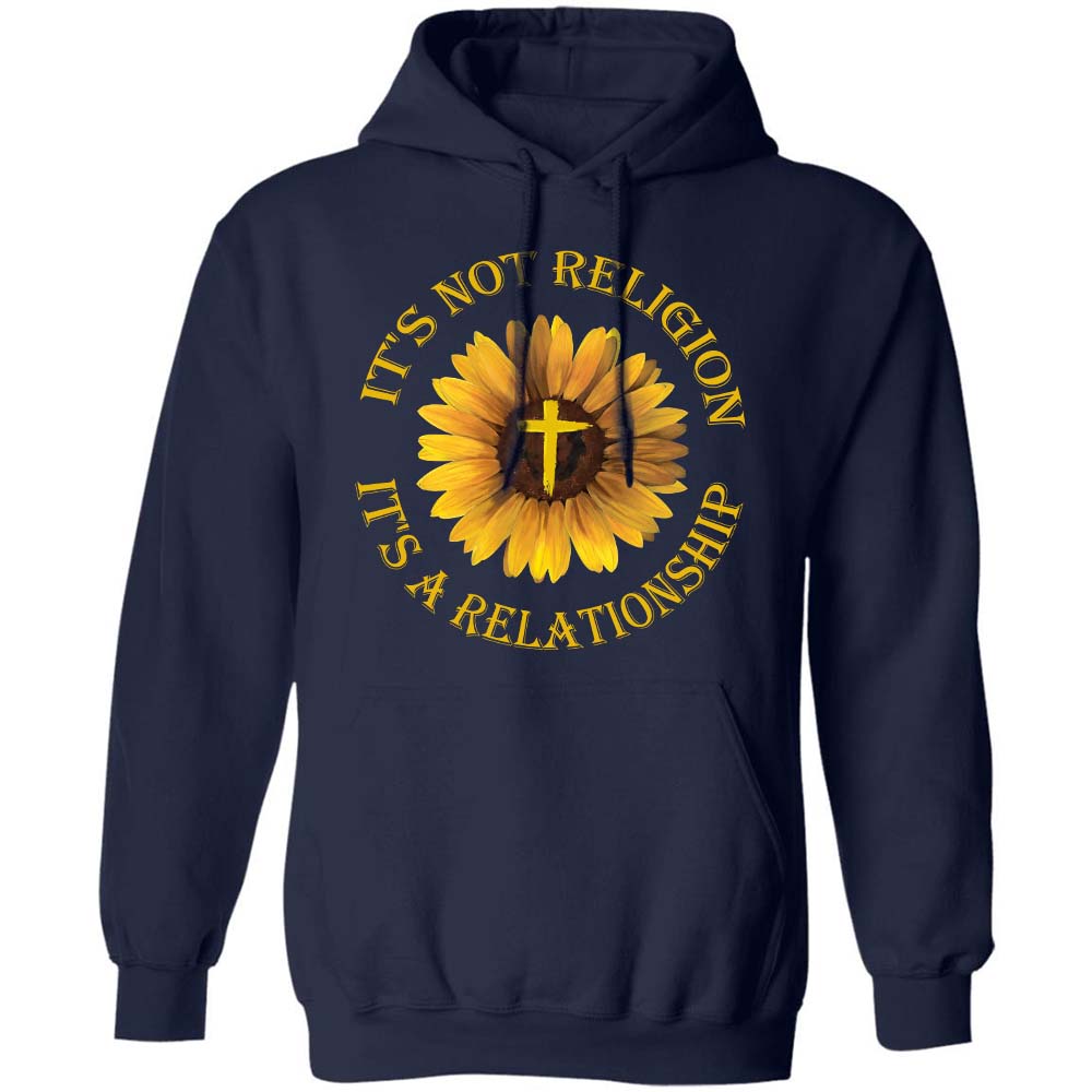 Sunflower painting, Yellow cross symbol, It's not religion, it's a relationship - Jesus Apparel