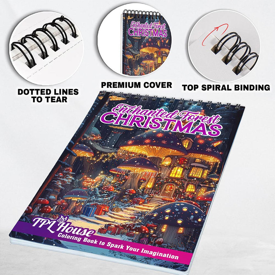 TPLHOUSE Enchanted Forest In Christmas Coloring Pages for Adult