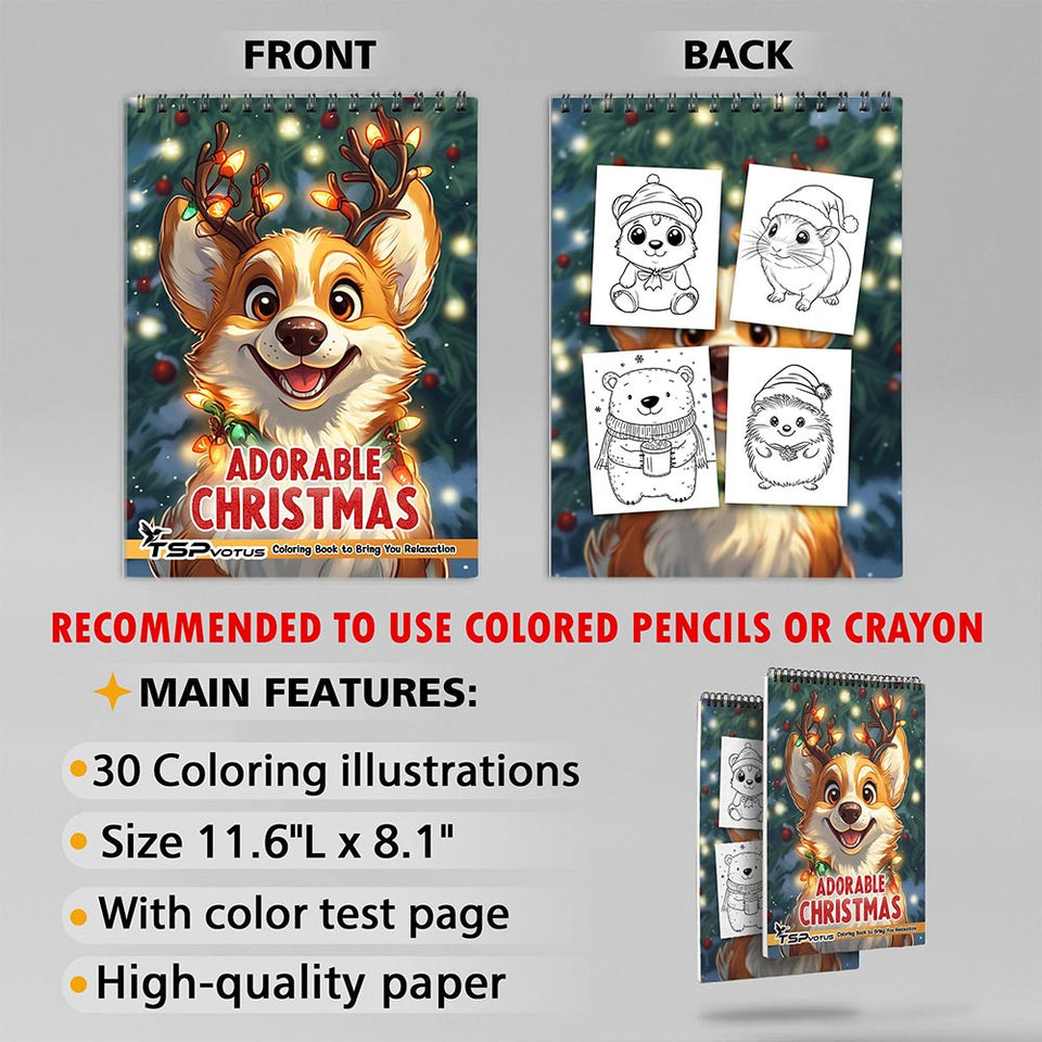 TSPVOTUS Adorable Christmas Coloring Sheets for Adult