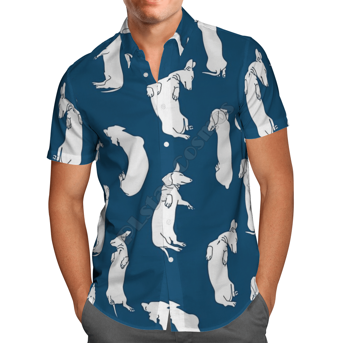 Funny Dachshund Blue Amazing Design Unisex Hawaiian Shirt For Men And Women Dhc17064097