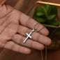 To My Dad Stainless Steel Cross Necklace For Father's Day, Dad Gift From Daughter or Son