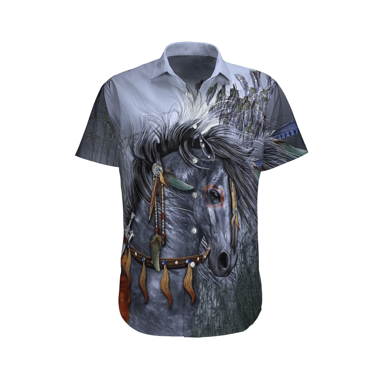 Horse Gray High Quality Unisex Hawaiian Shirt For Men And Women Dhc17063577