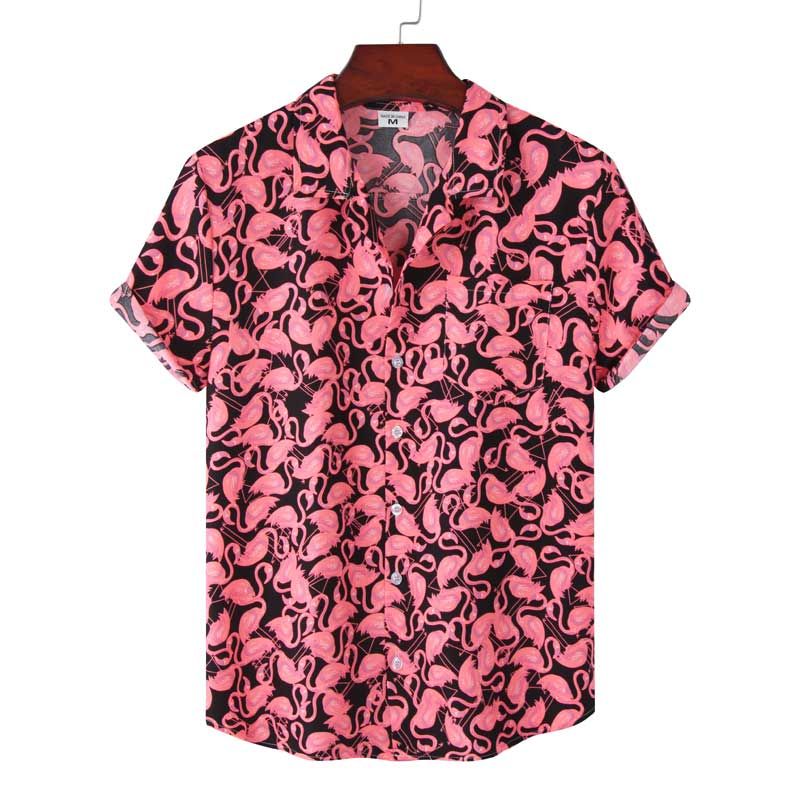 Flamingo Pink High Quality Unisex Hawaiian Shirt For Men And Women Dhc17064184