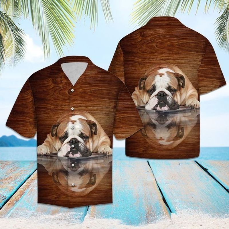 Bulldog Khaki Unique Design Unisex Hawaiian Shirt For Men And Women Dhc17064031