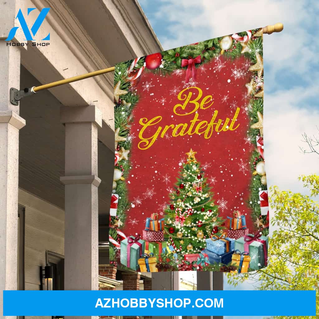 Be grateful - Jesus, Christmas, Christmas tree Flag