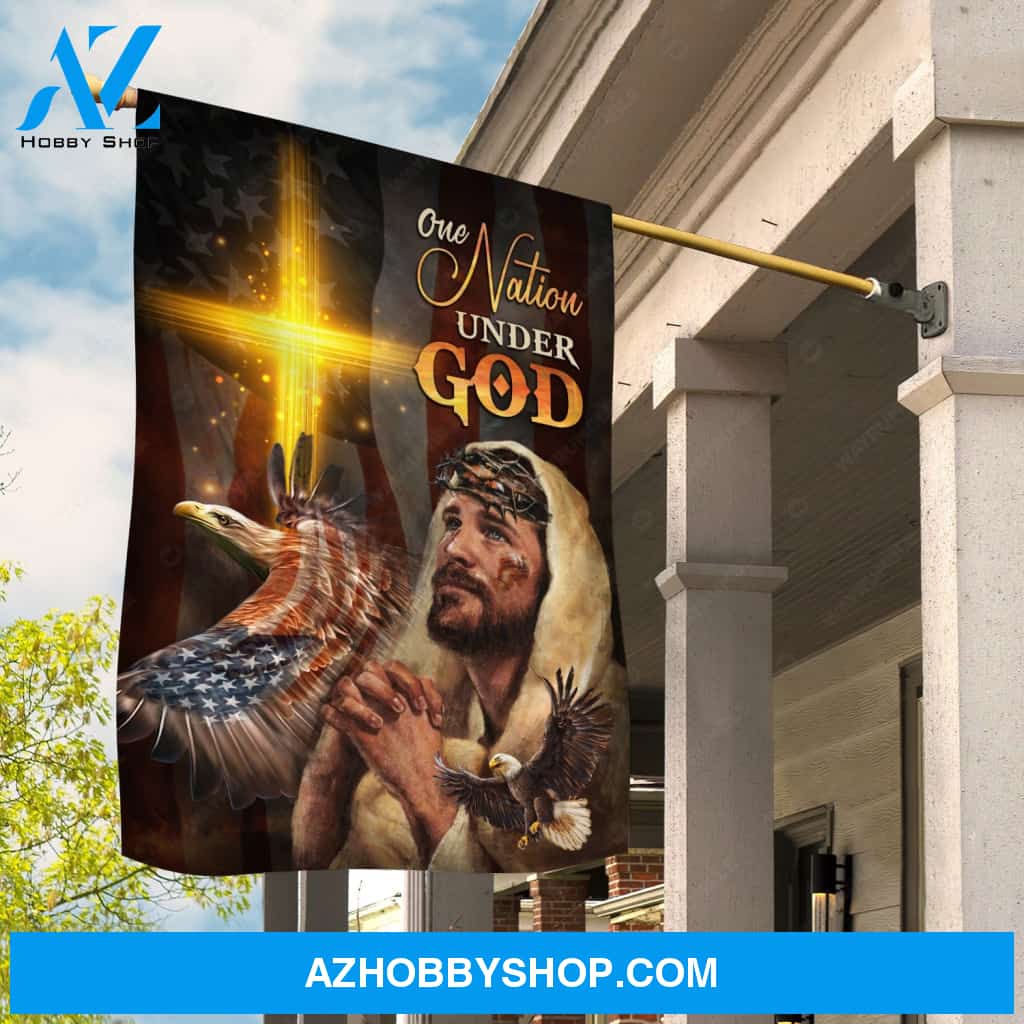Brilliant cross, Pray with Jesus, Amazing eagle, One nation under God - Jesus Flag