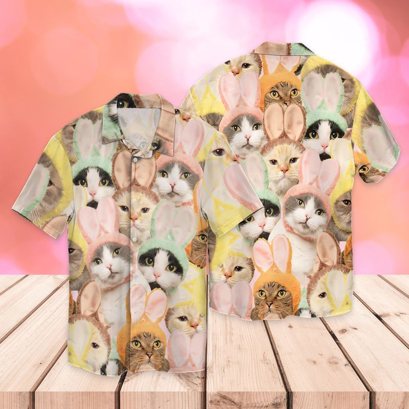 Bunny Cat For Men And Women Graphic Print Short Sleeve