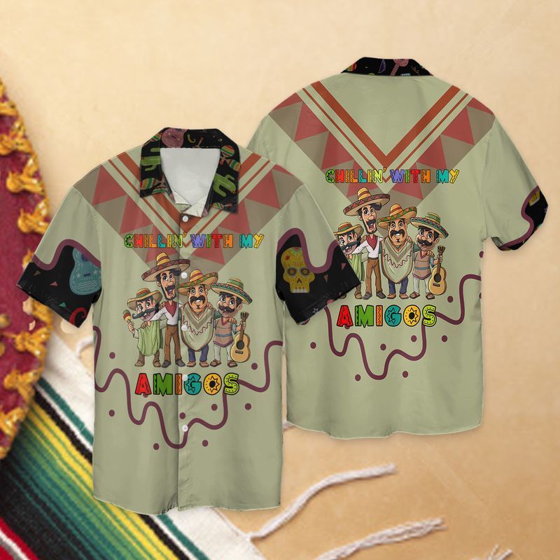 Cinco de Mayo Chillin With My Amigos Graphic Print Short Sleeve