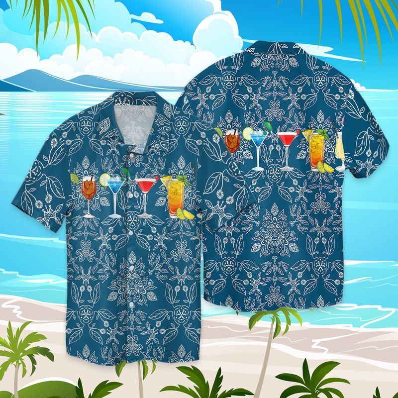 Cocktail Summer For Men And Women Graphic Print Short Sleeve