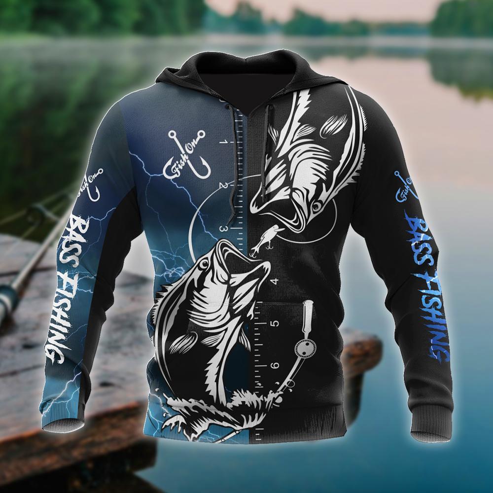 Fishing Gifts Bass Fishing Tattoo The Rule Blue Unisex Hoodie