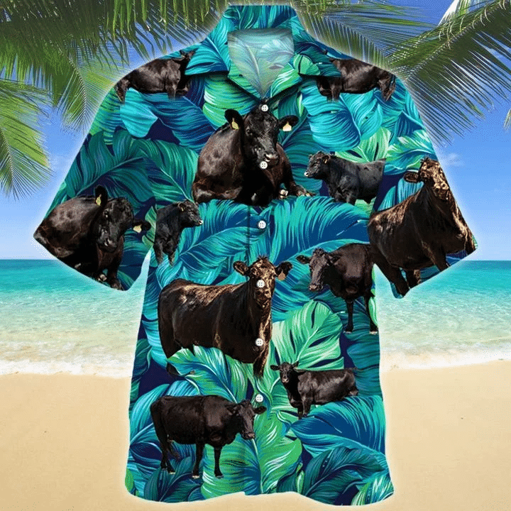 Cow Tropical Print Short Sleeve