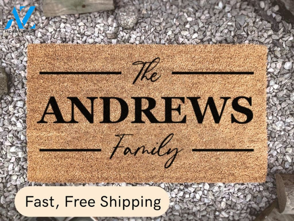 Custom Family Doormat - Family Name Rug - Family Home Decor - Doormat Personalized - Closing Gift - New Home Gift -