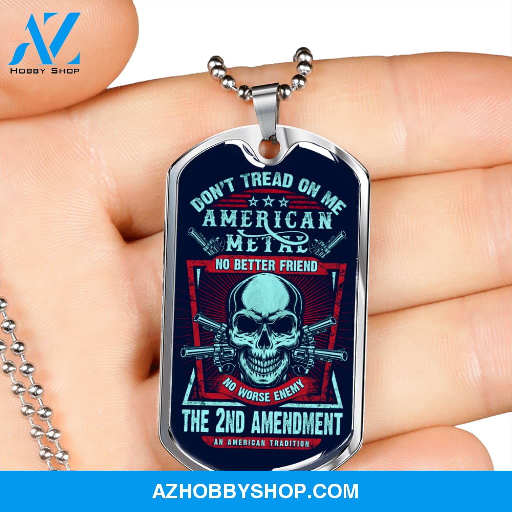 Don't Tread On Me - Graphical Dog Tag & Ball chain (steel) Man