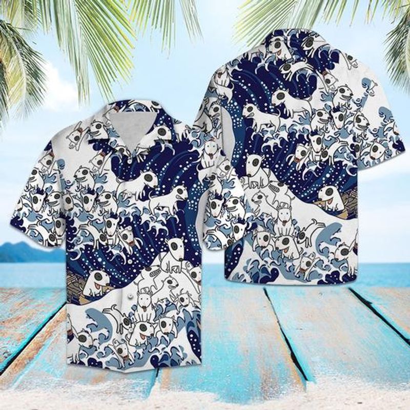 Bull Terrier Waves Blue Awesome Design Unisex Hawaiian Shirt For Men And Women Dhc17063980