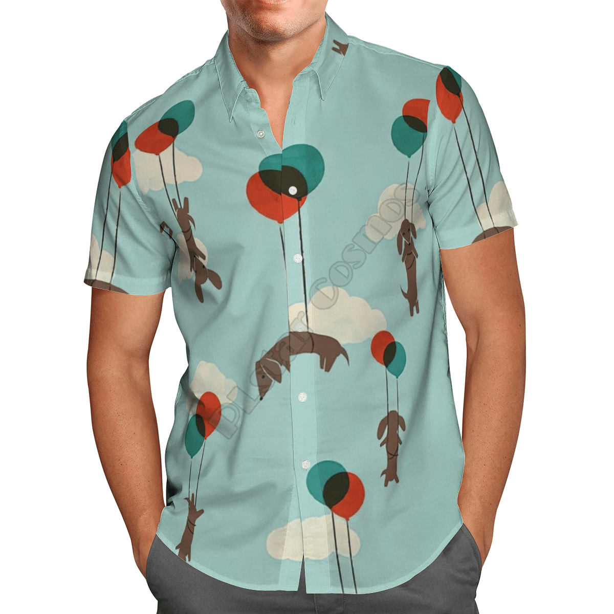 Funny Balloon Dachshund Blue Nice Design Unisex Hawaiian Shirt For Men And Women Dhc17064078