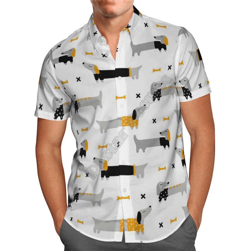 Funny Dachshund White Nice Design Unisex Hawaiian Shirt For Men And Women Dhc17064103