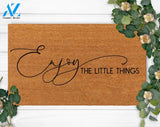 Enjoy The Little Things-Home Doormat-Family Name Doormat-Housewarming Gift-Custom Doormat-Funny Welcome