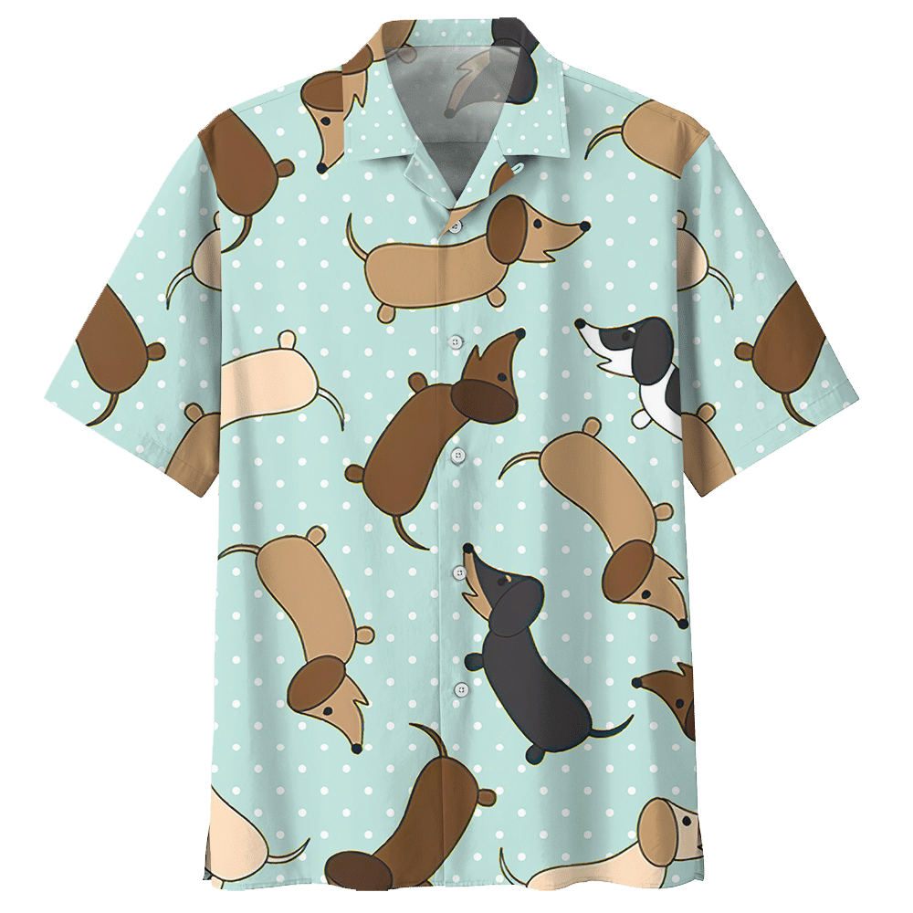 Dachshund Blue Awesome Design Unisex Hawaiian Shirt For Men And Women Dhc17063836