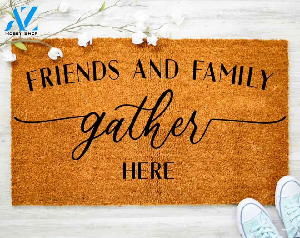 Family and Friends Gather Here Doormat Animal Tree Doormat Decorating Jesus Doormat