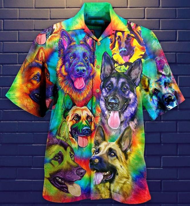 German Sepherd Dogs Animal Print Short Sleeve
