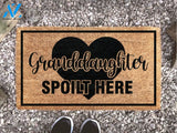Grandparent Gift - Granddaughter Spoilt Here - Grandma Gift - Custom Gift - Personalised Doormat - New Home Decor -