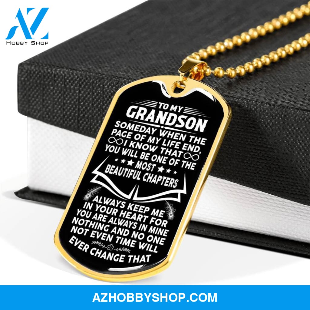 Grandson - Beautiful Chapters - Military Necklace