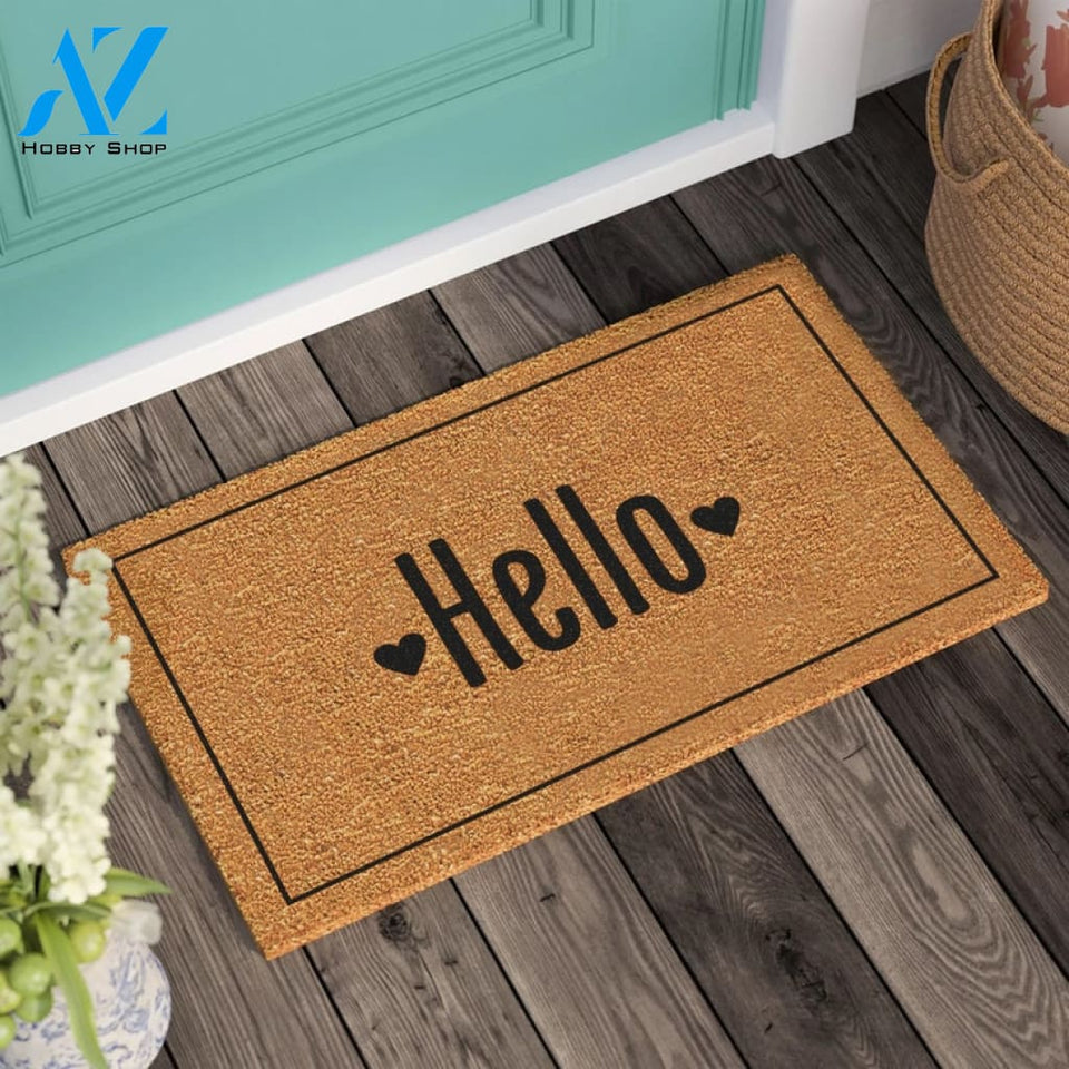 Hello Doormat New Home Gift Housewarming Gift Personalized Gift Wedding Gift Welcome Door Mat Family Name