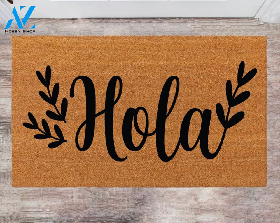 Hola Doormats Custom Cute Doormat Family Name Rug Christmas Gift Monogram Rug Closing Gift Porch Decor