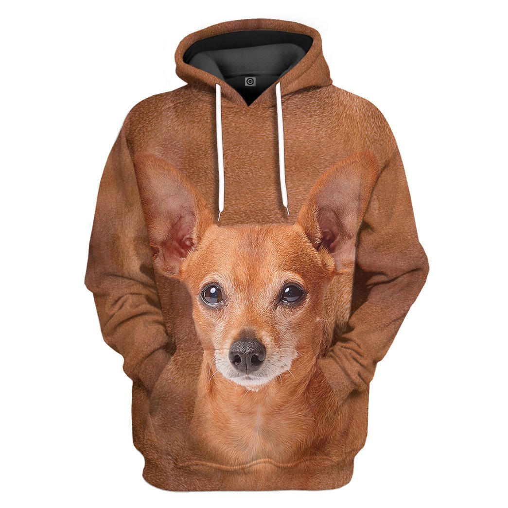 3D Miniature Pinscher Dog Front And Back All Over Print Unisex Hoodie For Dog Lovers
