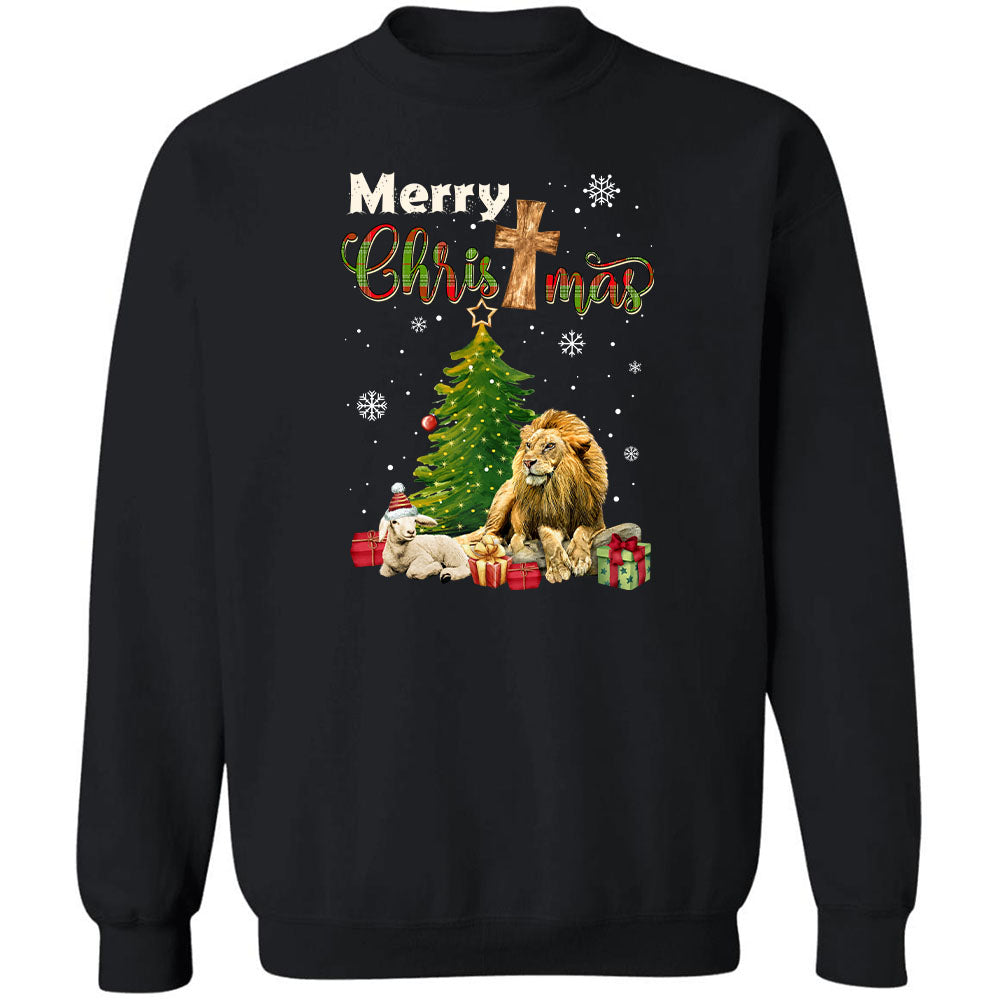 Merry Christmas - Jesus, Lion and Lamb Christmas Apparel