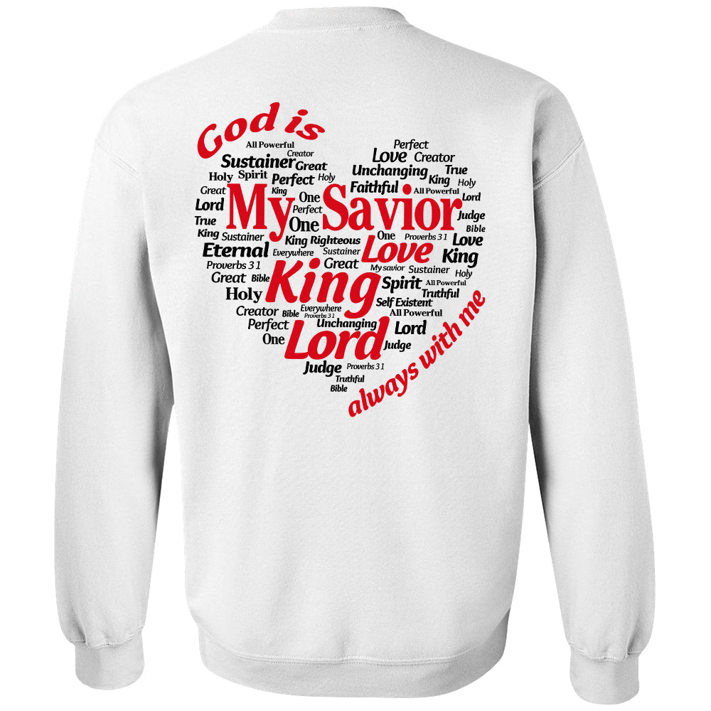 God is my savior - Jesus Back printed Apparel