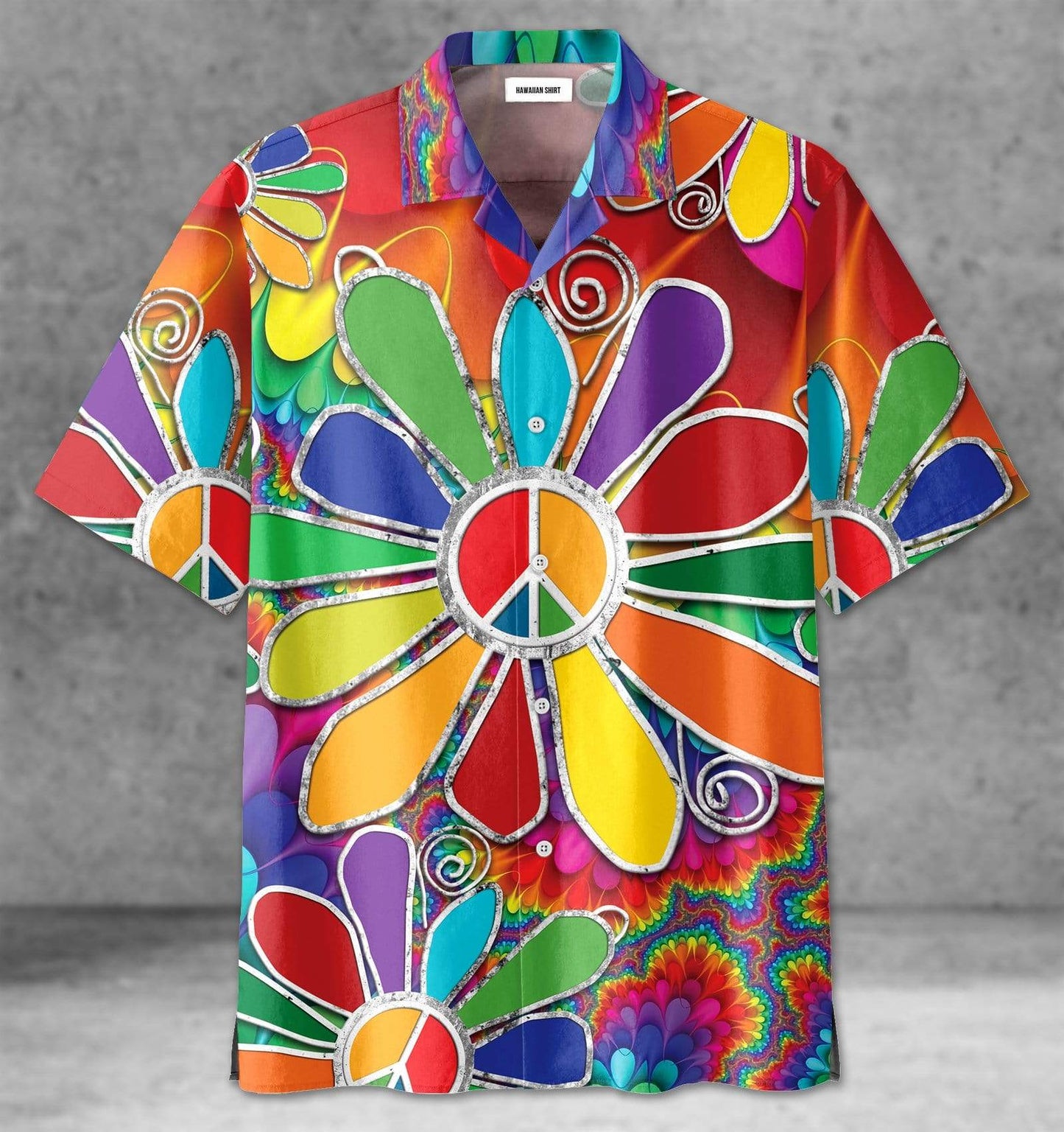 Hawaiian Aloha Shirt Hippie Tie Dye Flower For Men Women