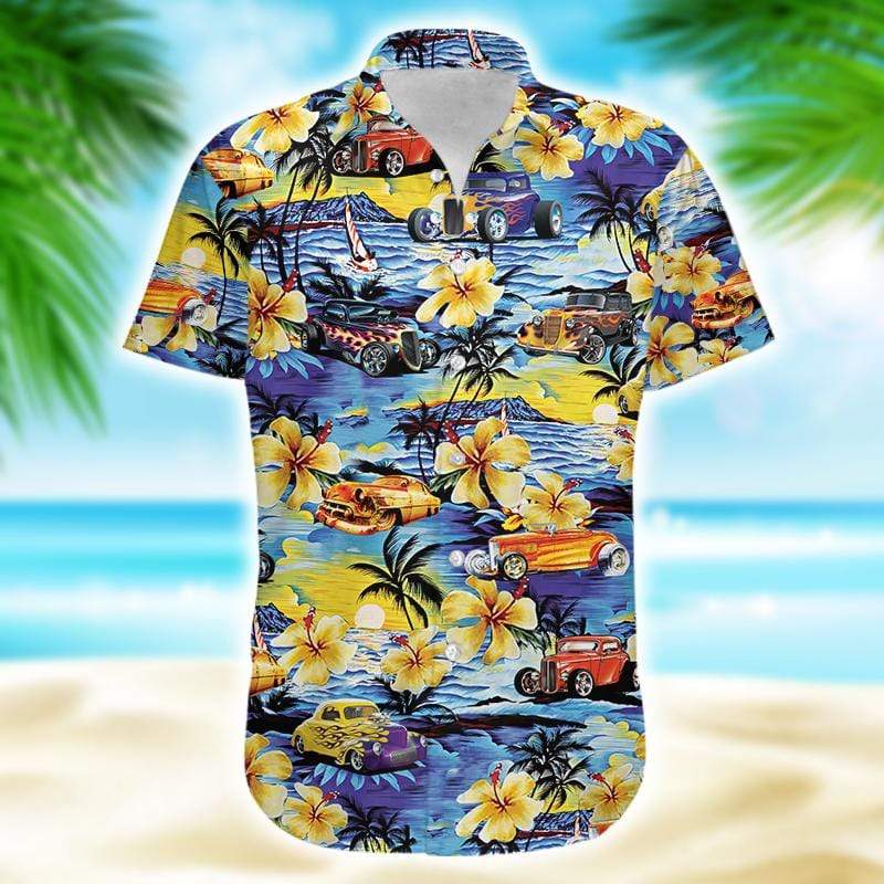 Hawaiian Aloha Shirt Hot Rod Tropical For Men Women