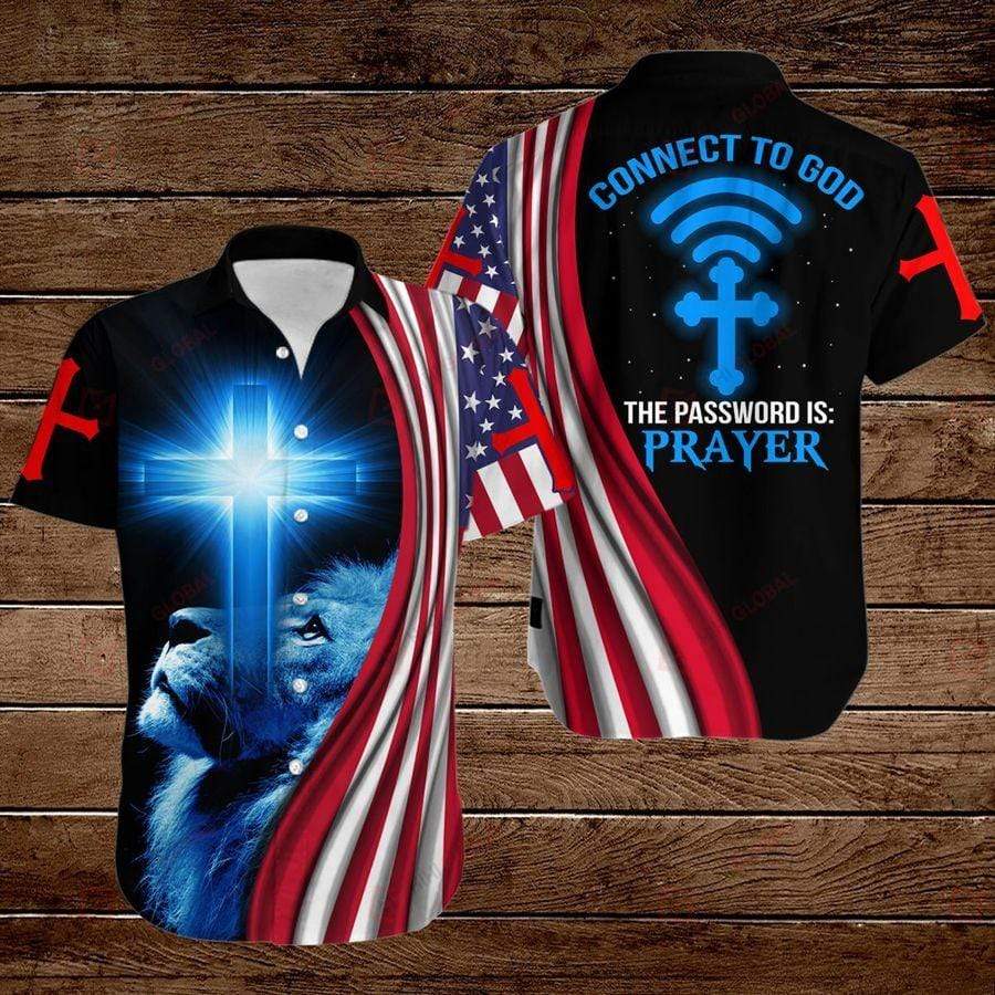 Hawaiian Aloha Shirt Jesus Lion Connect To God For Men Women