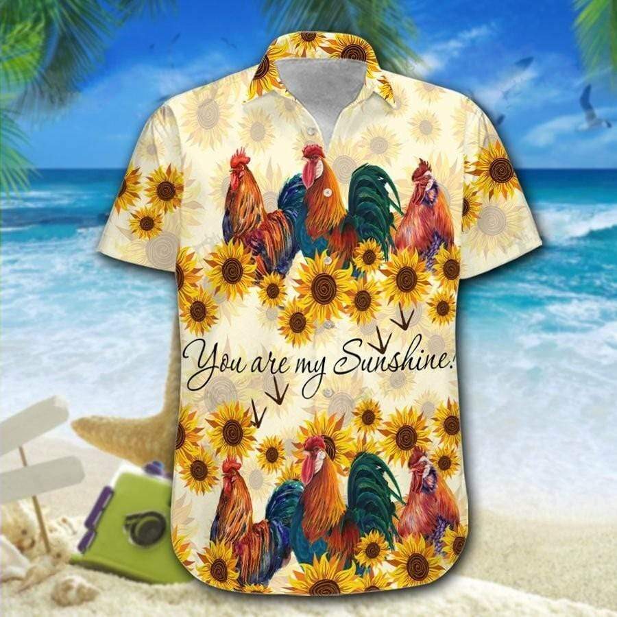 Hawaiian Aloha Shirt Roosters Youre My Sunshine For Men Women