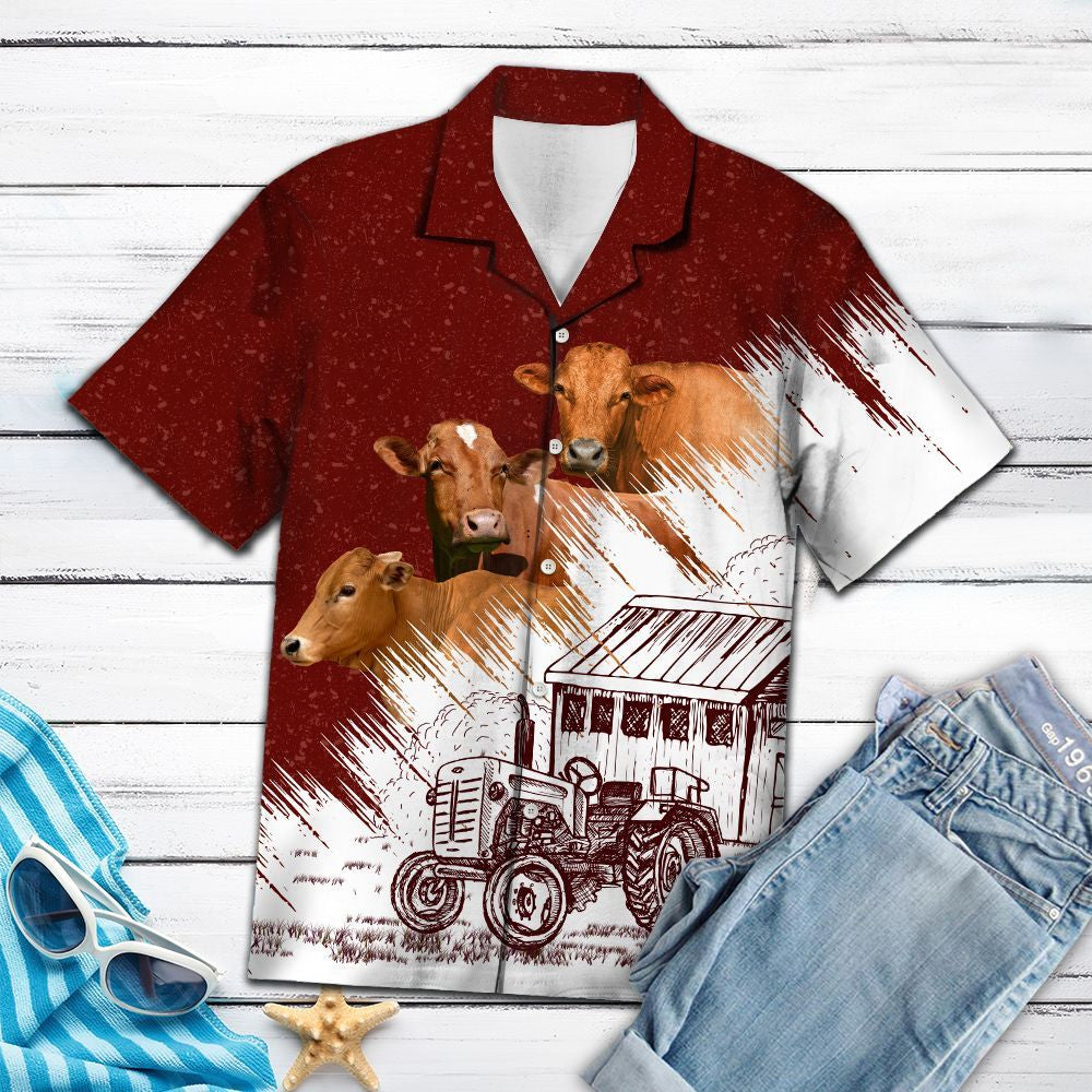Hawaiian Shirt Cow Farm For Women Men