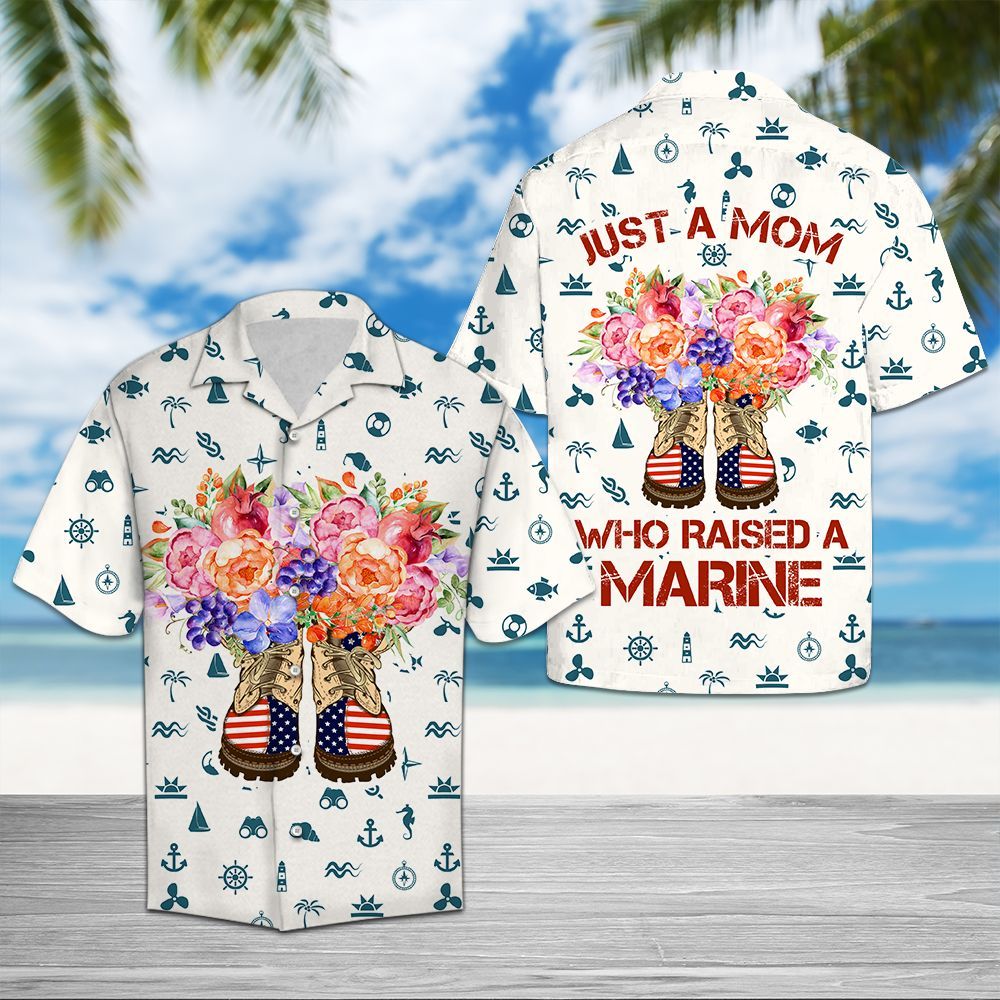 Hawaiian Shirt Marine Mom For Men Women
