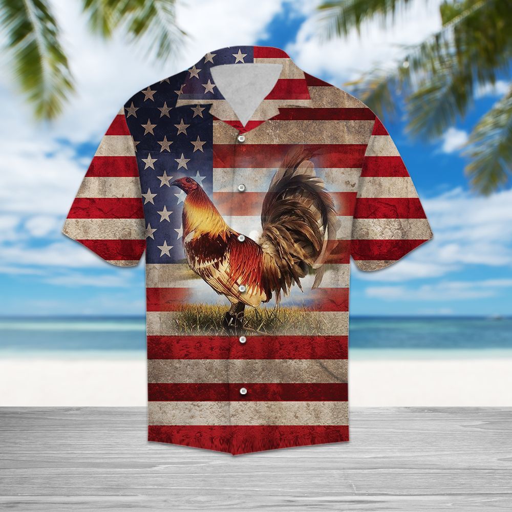 Hawaiian Shirt Rooster Usa For Women Men
