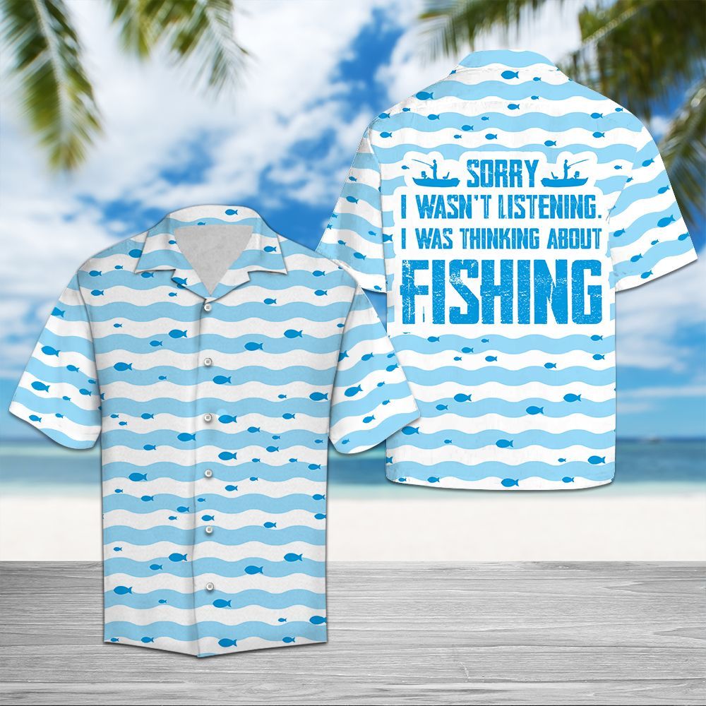 Hawaiian Shirt Thinking About Fishing For Men Women