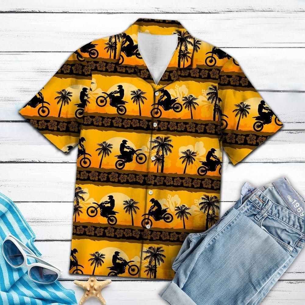 Motorbike Tropical Frangipani Orange Best Design Hawaiian Shirt For Men Women