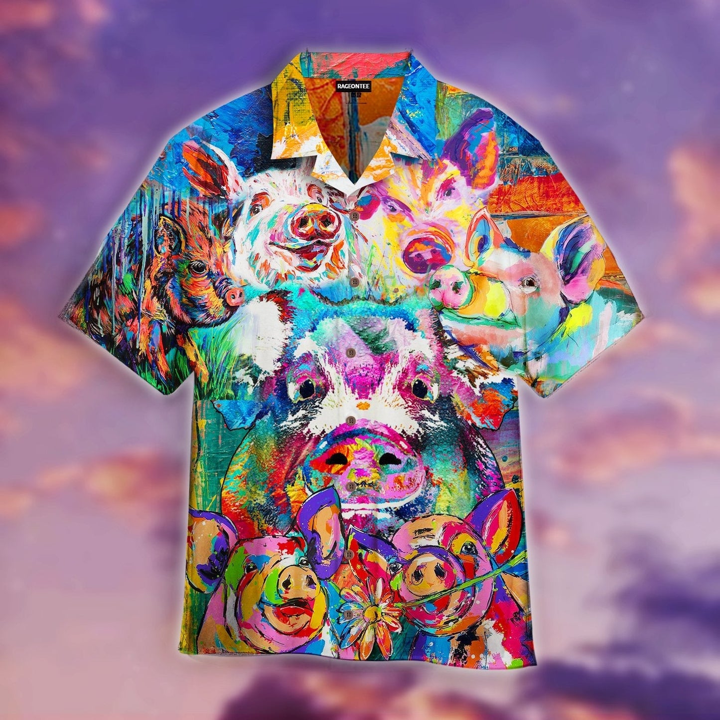 Pig Funny Colorful Hawaiian Shirt For Men Women