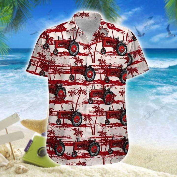 Red Tractor Hawaiian Shirt For Men Women
